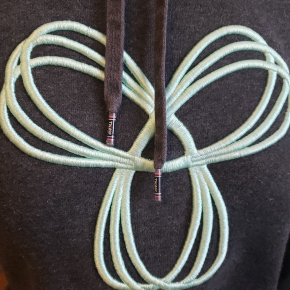 Aritzia TNA Baltic Hoodie Sweater - Grey & Teal - Picture 4 of 11